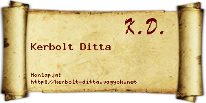 Kerbolt Ditta névjegykártya